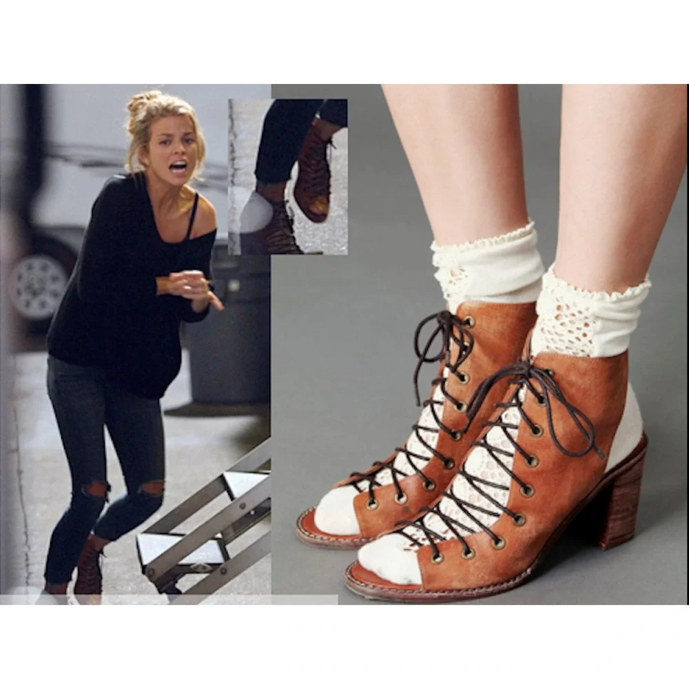RARE $178 Jeffrey Campbell Free People Minimal Lace Up Heel Sandal 6